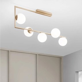 Ondaluce - Candelabru cu tijă MONILE 5xE14/10W/230V auriu/alb