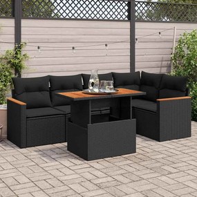 3327485 vidaXL Set mobilier de grădină cu perne, 5 piese,poliratan/lemn acacia