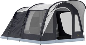 Outsunny Cort de Camping Tunel pentru 2-4 Persoane, Înălțime 213cm, cu 2 Camere, Cort Familial Impermeabil 3000mm cu Verandă, Ferestre, Buzunare, Cârlig și Geantă de Transport, Bleumarin | Aosom Romania