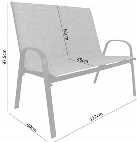 Set mobilier de grădină Bissi (gri) (pentru 4 persoane). 1096315