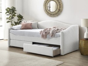 Pat de o persoană 90 cm Clyde (crem). Promo -6%. 1092476