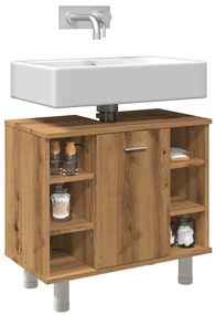 vidaXL Dulap pentru baie stejar artizanal, 60x32x53,5cm lemn prelucrat