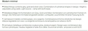 Pendul design modern Palette gri, auriu, argintiu