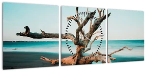 Tablou - Debarcare pe plaja (cu ceas) (90x30 cm)