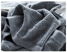 Prosop gri închis din bumbac din frotir 50x100 cm Line – Södahl