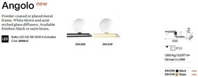 Plafoniera design geometric Angolo pl3 negru