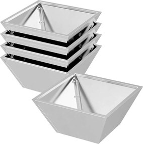vidaXL Vază pentru Grădină 5 pcs Argintiu 35 x 35 x 15 cm