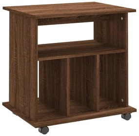 826356 vidaXL Dulap cu roți, stejar maro, 60x45x60 cm, lemn compozit