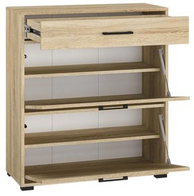 Pantofar hol  dulap pantofi incaltaminte, 80 cm lungime x 34 cm adancime x90 cm inaltime, stejar sonoma , cu sertar si 2 usi , 4 rafturi incaltaminte,