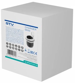 Priza incastrabila in blat, 1 priza schuko + 1 USB 5V 2.4A, cablu 1.9m, negru + aluminiu, GTV