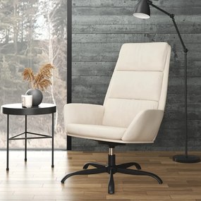 341416 vidaXL Scaun de relaxare, crem, catifea