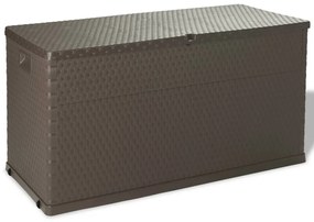 43710 vidaXL Cutie de depozitare pentru grădină maro 120x56x63 cm PP ratan
