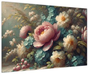 Tablou - Natură moartă cu flori - pictură (90x60 cm)