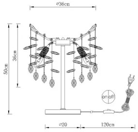 Globo 64138TG - Lampă de masă QUEENA, 3xE14/40W/230V, aurie