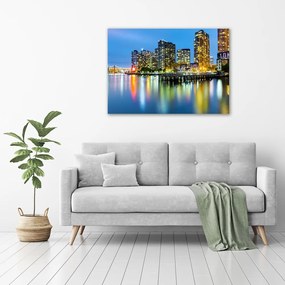 Imprimare tablou canvas New york, pe timp de noapte