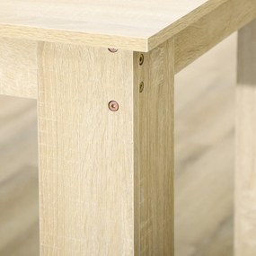 HOMCOM Masă de dining masă de bucătărie design modern cu placa mare pentru 2-4 persoane din lemn dim. 120L x 69l x 75H cm stejar | Aosom Romania
