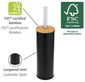 Perie de WC neagră din oțel Tortona – Wenko