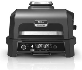 Gratar electric Ninja OG850EU, 1700W, 4 programe, 45x29 cm, 240°C, Ceramica Plocha, Tehnologie Woodfire, IPX4, Negru