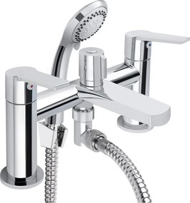 Baterie cada-dus Rubineta Uno dubla comanda crom lucios cu set de dus para 3 functii