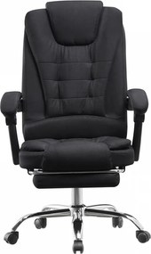 RESIGILAT- Scaun directorial, suport picioare, reglabil, Material textil, Negru