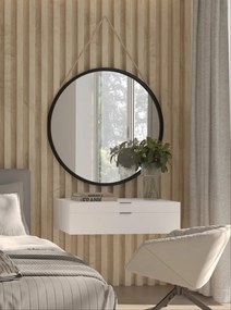 Oglindă Grace Round Mirror on a rope 80cm – Negru