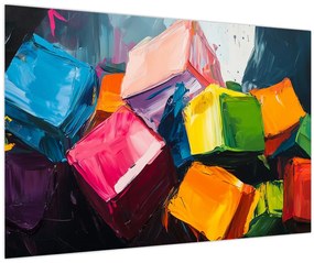 Tablou - Cuburi colorate (90x60 cm)