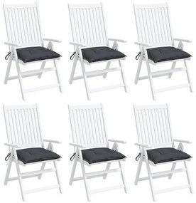 Perne de scaun, 6 buc., antracit, 50 x 50 x 7 cm, textil 6, Antracit, 50 x 50 x 7 cm