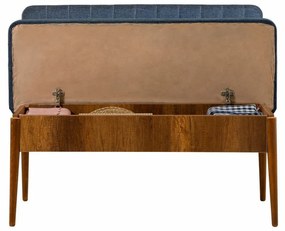 Bancă Vina Dark Blue and Walnut
