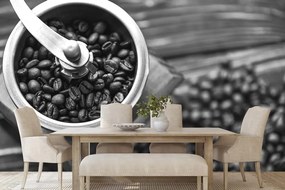 Fototapet autoadeziv mașină de măcinat cafea vintage în alb-negru