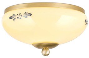 Plafoniera clasica Landhaus 21cm alama satin/ sticla champagne decor albastru