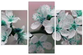 Tablou cu floare - turcoaz (90x60 cm)