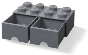 Cutie depozitare cu 2 sertare LEGO®, gri închis