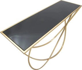 Consola Ring, Mauro Ferretti, 120x40x79 cm, fier, negru/auriu