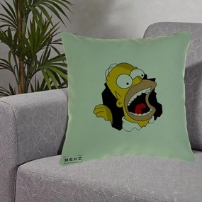 Perna Personalizata Homer Simpson Surpriza, 40x40 cm, Verde, Husa Detasabila, Perna Inclusa, BEKZ®