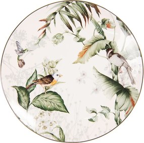 Farfurie alba, din ceramica, design pasari, Ø 20 cm, Birds