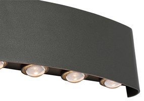 Lampă de perete pentru exterior gri închis incluzând LED 10 lumini IP54 - Silly