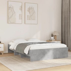 vidaXL Cadru de pat, gri beton, 120x190 cm, lemn prelucrat