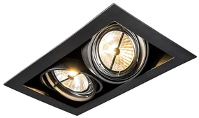 Spot integrat negru reglabil AR111 cu 2 lumini - Oneon
