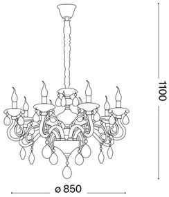 Lustră pe cablu Ideal Lux NEGRESCO 10×E14/40W/230V