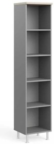Dulap înalt Manager LUX 45 x 43 x 207,4 cm, salcâm deschis / gri