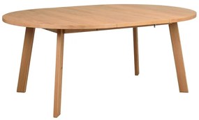 Masă de dining natural rotundă extensibilă cu aspect de lemn de stejar ø 130 cm Glenside – Rowico