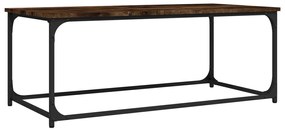 823299 vidaXL Măsuță cafea stejar fumuriu 102x50x40 cm lemn prelucrat și fier