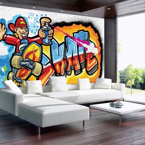 Fototapet - Graffiti colorat - skateboard (254x184 cm), în 8 de alte dimensiuni noi