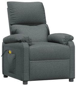 322457 vidaXL Fotoliu de masaj, gri închis, material textil