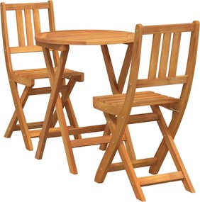 vidaXL Set bistro 3 pcs Ulei Natural Lemn Solid de Acacia