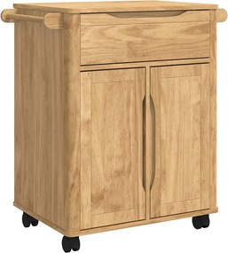 vidaXL Troler de Bucătărie FLORO Maroniu cerat 72,5 x 45 x 80 cm