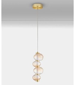 Lustra suspendata LED design modern Leda auriu