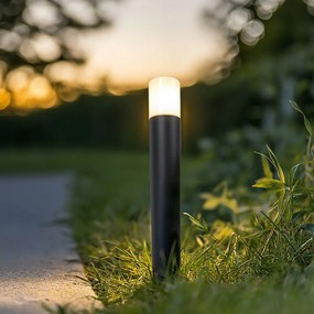 Lampă de exterior neagră cu abajur opal alb 50 cm - Odense