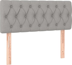 vidaXL Tăblie de pat, gri deschis, 100x7x78/88 cm, textil