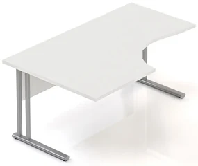 Masa ergonomica Visio 160 x 100 cm, stanga, alba